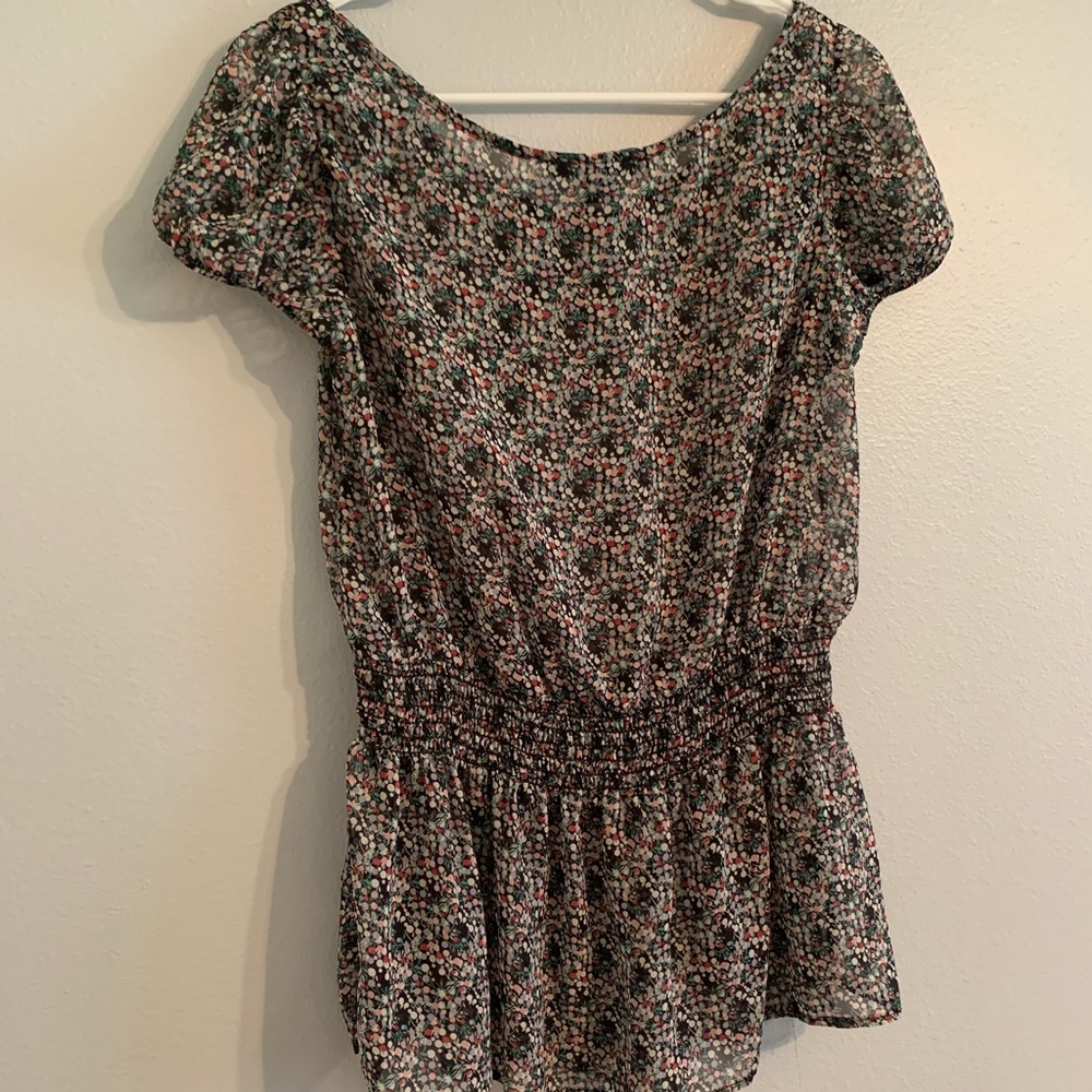 Forever 21 Floral Peplum Blouse